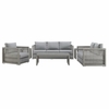 Aura 6 Piece Outdoor Patio Wicker Rattan Set