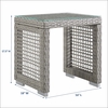 Aura Outdoor Patio Wicker Rattan Side Table in Gray