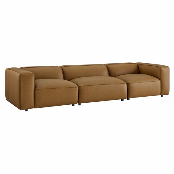 Auren 3-Piece Upholstered Vegan Leather Modular Sofa