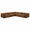 Auren 5-Piece Upholstered Vegan Leather Modular L-Shaped Sofa