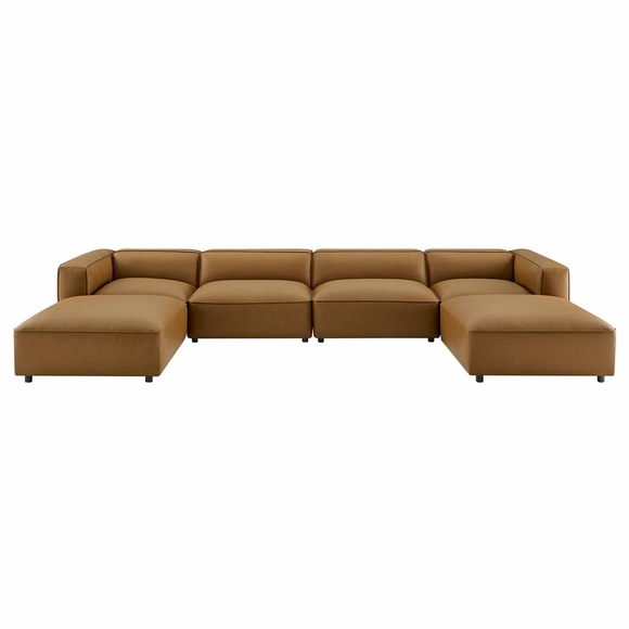 Auren 6-Piece Upholstered Vegan Leather Modular Sofa