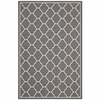 Avena Moroccan Quatrefoil Trellis 8x10 Indoor and Outdoor Area Rug in Gray and Beige