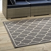 Avena Moroccan Quatrefoil Trellis 8x10 Indoor and Outdoor Area Rug in Gray and Beige