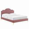 Aviana Performance Velvet King Bed in Dusty Rose