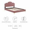 Aviana Performance Velvet King Bed in Dusty Rose