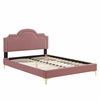 Aviana Performance Velvet King Bed in Dusty Rose