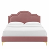 Aviana Performance Velvet King Bed in Dusty Rose