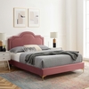 Aviana Performance Velvet King Bed in Dusty Rose