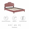 Aviana Performance Velvet King Bed-MOD-6839 in Dusty Rose