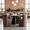 Bambun Dining Chair with Wheels in Taupe