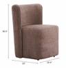 Bambun Dining Chair with Wheels in Taupe