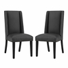 Baron Dining Chair Vinyl Set of 2 in Black