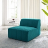 Bartlett Upholstered Fabric Armless Chair in Teal