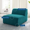 Bartlett Upholstered Fabric Armless Chair in Teal
