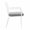Baxley Outdoor Patio Aluminum Armchair Set of 2 in White Gray
