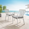 Baxley Outdoor Patio Aluminum Armchair Set of 2 in White Gray
