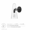 Beacon 1-Light Wall Sconce in Clear Black