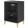 Beau 24" Wood Bathroom Vanity with Basin in Black Black