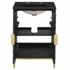 Beau 24" Wood Bathroom Vanity with Basin in Black Black