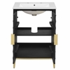 Beau 24" Wood Bathroom Vanity with Basin in White Black