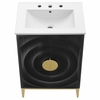 Beau 24" Wood Bathroom Vanity with Basin in White Black