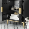 Beau 24" Wood Bathroom Vanity with Basin in White Black