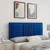 Believe Channel Tufted Performance Velvet Twin Headboard in Navy