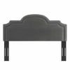 Belinda Performance Velvet Twin Headboard in Charcoal