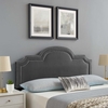 Belinda Performance Velvet Twin Headboard in Charcoal
