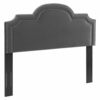 Belinda Performance Velvet Twin Headboard in Charcoal