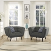 Bestow 2 Piece Upholstered Fabric Armchair Set in Gray
