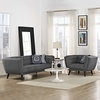 Bestow 2 Piece Upholstered Fabric Sofa and Armchair Set in Gray