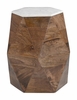 Bisel Side Table in White & Walnut