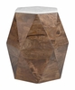 Bisel Side Table in White & Walnut