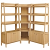 Bixby 3-Piece Corner Bookshelf Set with Wide Bookshelves