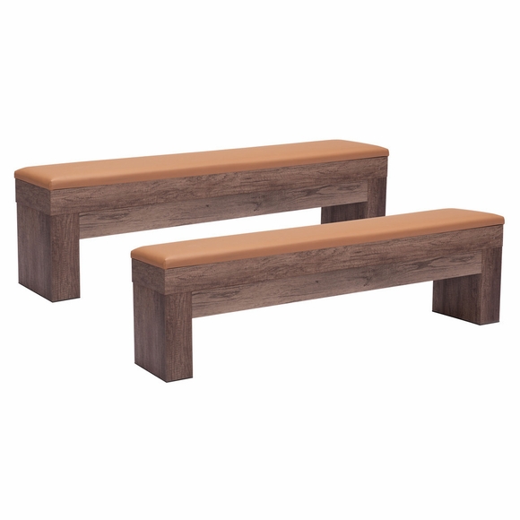 Bonker Storage Bench Set of 2 in Brown