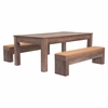 Bonker Storage Bench Set of 2 in Brown