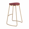 Bree Barstool Set of 2 in Burgundy & Gold
