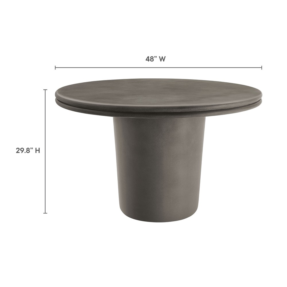 Brion 48" Indoor - Outdoor Patio Concrete Round Dining Table - Modern ...