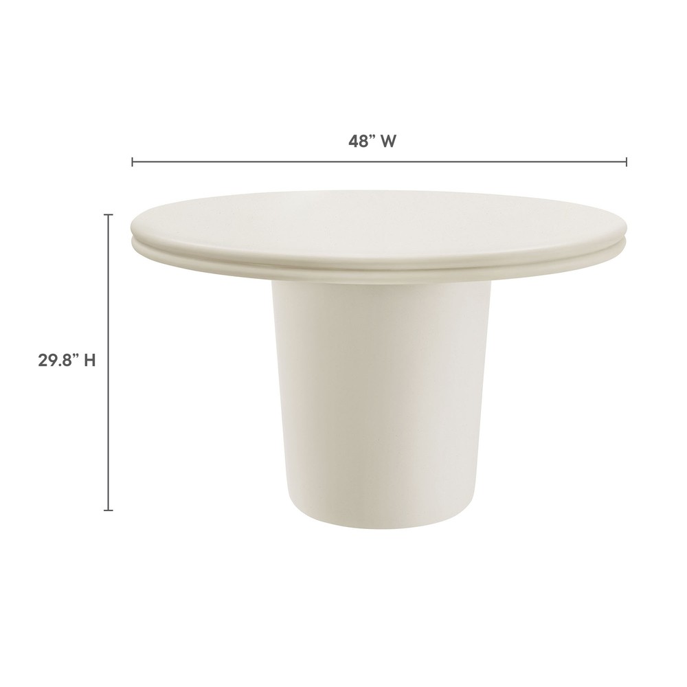 Brion 48" Indoor - Outdoor Patio Concrete Round Dining Table - Modern ...