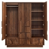 Bulwark 3-Door Wardrobe Closet in Walnut