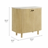 Caldera 33" Curved Solid Wood and Marble Accent Storage Cabinet in Natural