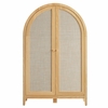 Calista 63 Inch Arched Storage Cabinet With Folding Desk