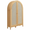 Calista 63 Inch Arched Storage Cabinet With Folding Desk