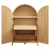 Calista 63 Inch Arched Storage Cabinet With Folding Desk
