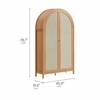 Calista 79" Tall Wide Rattan Arched Storage Cabinet