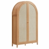 Calista 79" Tall Wide Rattan Arched Storage Cabinet