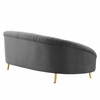 Camber Channel Tufted Performance Velvet Sofa in Gray