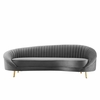 Camber Channel Tufted Performance Velvet Sofa in Gray