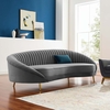Camber Channel Tufted Performance Velvet Sofa in Gray
